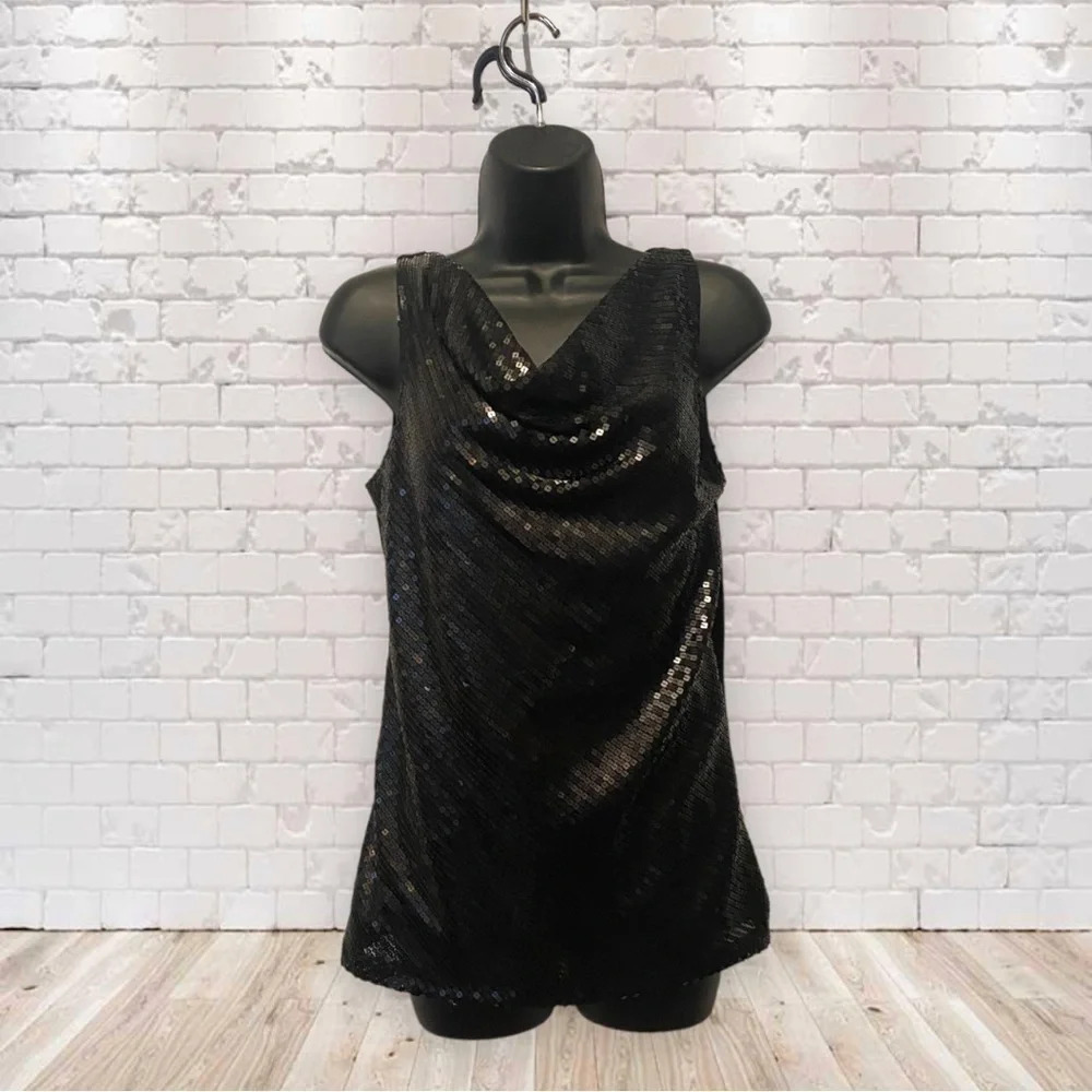 Talbots Black Sequin Tank Top-maybe worn once